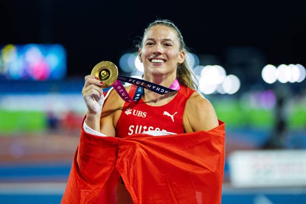 BIRMINGHAM, UNITED KINGDOM - AUGUST 13: Angelica Moser of Switzerland wins the Gold Medal in the Women s Pole Vault during the European Athletics Championships at Alexander Stadium on August 13, 2026 in Birmingham, United Kingdom. England United Kingdom Copyright: xBEAUTIFULxSPORTS TobiasxLacknerx