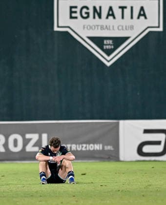 UEFA Europa League Third Qualifying Round Second Leg, Egnatia Arena, Albania 13 8 2026 KF Egnatia vs Shamrock Rovers Shamrock Rovers Will Fitzgerald dejected after the match Will Fitzgerald dejected after the match 13 8 2026  Copyright: xInphox DSC_2095