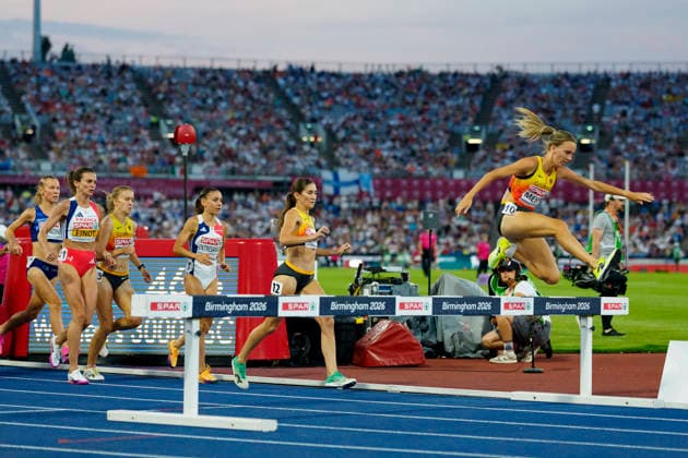 BIRMINGHAM, GREAT BRITAIN - AUGUST 13, 2026 : Lea MEYER (GER Germany) and Gesa Felicitas KRAUSE (GER Germany) competing I’m the 3000m steeple chase final during the European Athletics Championships at Alexander Stadium on August 13, 2026 in Birmingham, Great Britain. Great Britain Copyright: xLeahxKohringx