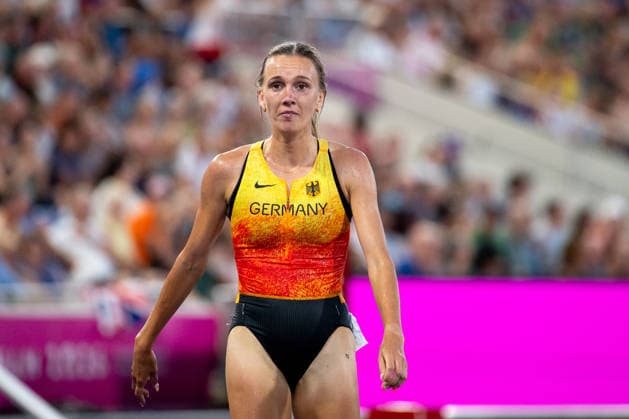 13.08.2026, GBR, Leichtathletik, Europameisterschaft 2026, Abendsession Tag 4, Birmingham Lea Meyer ( Deutschland ) im Ziel, 3000 Meter Hindernislauf Damen, Finale Birmingham Alexander Stadium England Großbritannien *** August 13, 2026, GBR, Track and Field, 2026 European Championships, Evening Session, Day 4, Birmingham: Lea Meyer of Germany crosses the finish line in the Women s 3,000-Meter Steeplechase Final at Alexander Stadium in Birmingham, England, United Kingdom Copyright: xNordphoto Memmlerx