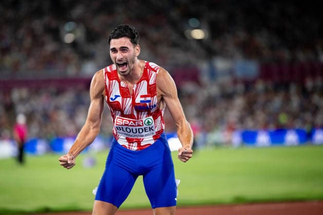 13.08.2026, GBR, Leichtathletik, Europameisterschaft 2026, Abendsession Tag 4, Birmingham Marino Bloudek ( Kroatien ) jubelt über Platz 2 und die Silber Medaille, 800 Meter Herren, Finale Birmingham Alexander Stadium England Großbritannien *** August 13, 2026, GBR, Track and Field, 2026 European Championships, Evening Session, Day 4, Birmingham: Marino Bloudek of Croatia celebrates his second-place finish and silver medal in the men’s 800-meter final at Alexander Stadium in Birmingham, England, United Kingdom Copyright: xNordphoto Memmlerx