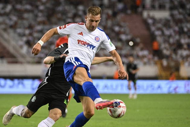 Croatia, Split, 130826. Poljud Stadium. Second match of the 3rd qualifying round of the Conference Ligue, Hajduk - Zalgiris. In the photo: Dario Melnjak. Photo: Tom Dubravec CROPIX Split CROATIA Copyright: xxTomxDubravecx hajduk_zalgiris109-130826