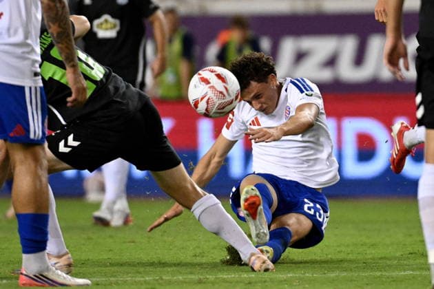Croatia, Split, 130826. Poljud Stadium. Second match of the 3rd qualifying round of the Conference Ligue, Hajduk - Zalgiris. In the photo: Marin Soticek. Photo: Tom Dubravec CROPIX Split CROATIA Copyright: xxTomxDubravecx hajduk_zalgiris50-130826