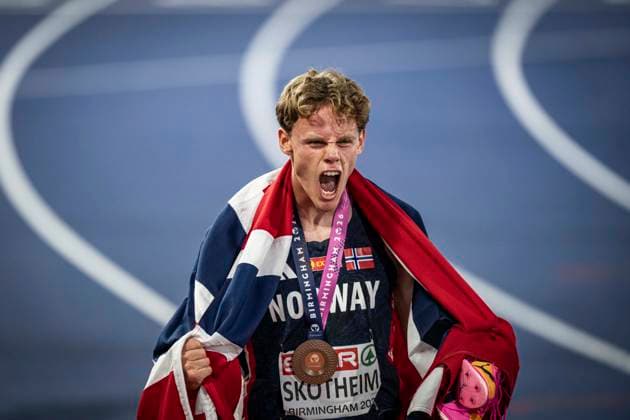 RECORD DATE NOT STATED 13th August 2026; Alexander Stadium, Birmingham, Midlands, England; 2026 European Athletics Championships, Day Four; Sander Skotheim (NOR) after finishing third in the mens decathlon GodfreyxPitt