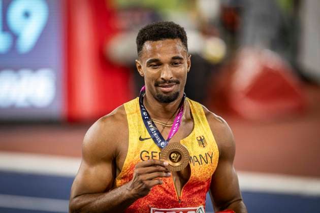 RECORD DATE NOT STATED 13th August 2026; Alexander Stadium, Birmingham, Midlands, England; 2026 European Athletics Championships, Day Four; Leo Neugebauer (GER) after winning the mens decathlon GodfreyxPitt