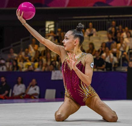 August 13, 2026, Frankfurt, Hesse, Germany: Gymnast MARIIA BORISOVA competes in the 42nd Rhythmic gymnastics, Rhythmische Sportgymnastik, RSG World Championships qualifiers in the Festhalle in Frankfurt, Hesse, Germany on Thursday, August 13, 2026. 2026 Rhythmic Gymnastics World Championships Qualifying  - ZUMAd168 20260813_zsp_d168_102 Copyright: xKaixDambachx