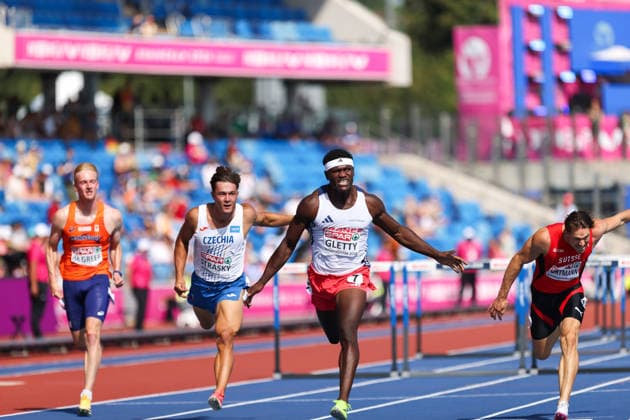 August 13, 2026, Birmingham, Birmingham, Great Britain: MAKENSON GLETTY of France competes in the Men s Decathlon 110m Hurdles during the Birmingham 2026 European Athletics Championships at Alexander Stadium on August 13, 2026 in Birmingham, GBR. Birmingham Great Britain - ZUMAk160 20260813_zip_k160_003 Copyright: xStefanosxKyriazisx