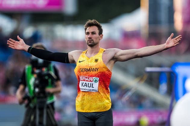 European Athletics Championships; Birmingham, 13.08.2026 BIRMINGHAM, UNITED KINGDOM - AUGUST 13: Niklas Kaul (GER - Germany) celebrates in the javelin throw of the mens decathlon at the European Athletics Championships; Birmingham on August 13, 2026 in Birmingham, United Kingdom. *** European Athletics Championships, Birmingham, August 13, 2026 BIRMINGHAM, UNITED KINGDOM AUGUST 13 Niklas Kaul (GER) of Germany celebrates during the javelin throw in the men s decathlon at the European Athletics Championships in Birmingham on August 13, 2026, in Birmingham, United Kingdom Copyright: xBEAUTIFULxSPORTS UlfxSchillerx
