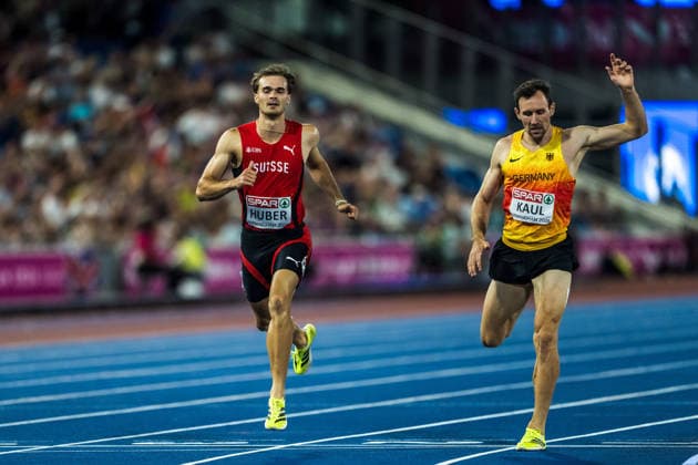European Athletics Championships; Birmingham, 13.08.2026 BIRMINGHAM, UNITED KINGDOM - AUGUST 13: Andrin Huber (Switzerland) and Niklas Kaul (GER - Germany) finish the 1500 m of the mens decathlon at the European Athletics Championships; Birmingham on August 13, 2026 in Birmingham, United Kingdom. *** European Athletics Championships, Birmingham, August 13, 2026 BIRMINGHAM, UNITED KINGDOM, AUGUST 13 Andrin Huber of Switzerland and Niklas Kaul of Germany finish the 1,500-meter race in the men’s decathlon at the European Athletics Championships in Birmingham on August 13, 2026, in Birmingham, United Kingdom Copyright: xBEAUTIFULxSPORTS UlfxSchillerx