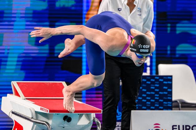 Roos Vanotterdijk of Belgium competes in the swimming 100m Butterfly Women Semifinal during the European Aquatics Championships at the Olympic Aquatic Center in Paris (France), August 13, 2026. Andrea Staccioli
