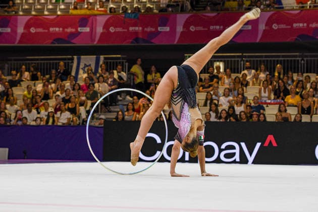 August 13, 2026, Frankfurt, Hesse, Germany: Italian gymnast TARA DRAGAS competes in the 42nd Rhythmic gymnastics, Rhythmische Sportgymnastik, RSG World Championships qualifiers in the Festhalle in Frankfurt, Hesse, Germany on Thursday, August 13, 2026. 2026 Rhythmic Gymnastics World Championships Qualifying  - ZUMAd168 20260813_zsp_d168_118 Copyright: xKaixDambachx