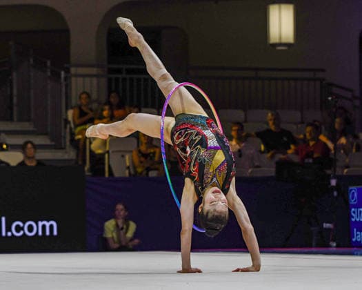 August 13, 2026, Frankfurt, Hesse, Germany: Japanese gymnast SUZUKI NARUHA competes in the 42nd Rhythmic gymnastics, Rhythmische Sportgymnastik, RSG World Championships qualifiers in the Festhalle in Frankfurt, Hesse, Germany on Thursday, August 13, 2026. 2026 Rhythmic Gymnastics World Championships Qualifying  - ZUMAd168 20260813_zsp_d168_168 Copyright: xKaixDambachx