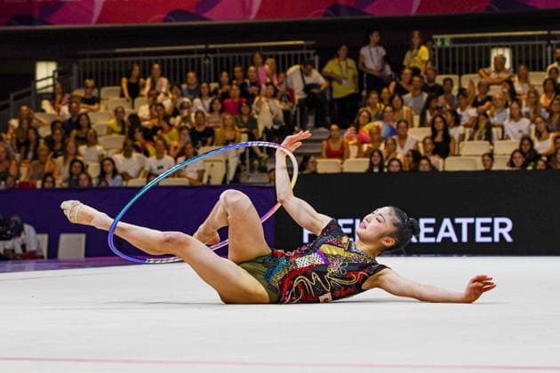 August 13, 2026, Frankfurt, Hesse, Germany: Japanese gymnast SUZUKI NARUHA competes in the 42nd Rhythmic gymnastics, Rhythmische Sportgymnastik, RSG World Championships qualifiers in the Festhalle in Frankfurt, Hesse, Germany on Thursday, August 13, 2026. 2026 Rhythmic Gymnastics World Championships Qualifying  - ZUMAd168 20260813_zsp_d168_171 Copyright: xKaixDambachx