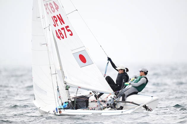 Keisuke Masubuchi & Chie Mukaide (JPN), AUGUST 13, 2026 - Sailing : 2026 470 Class World Championship, WM, Weltmeisterschaft Mixed 470 Series at Enoshima Yacht Harbour in Kanagawa, Japan. Noxthirdxpartyxsales  aflo_340818328 KyoxKikuchix