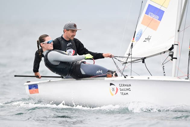 Simon Diesch & Anna Markfort (GER), AUGUST 13, 2026 - Sailing : 2026 470 Class World Championship, WM, Weltmeisterschaft Mixed 470 Series at Enoshima Yacht Harbour in Kanagawa, Japan. Noxthirdxpartyxsales  aflo_340818321 KyoxKikuchix