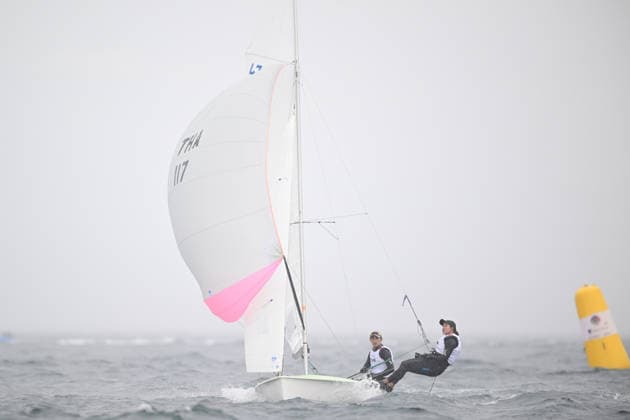 Navee Thamsoontorn & Nichapa Waiwai (THA), AUGUST 13, 2026 - Sailing : 2026 470 Class World Championship, WM, Weltmeisterschaft Mixed 470 Series at Enoshima Yacht Harbour in Kanagawa, Japan. Noxthirdxpartyxsales  aflo_340818330 KyoxKikuchix