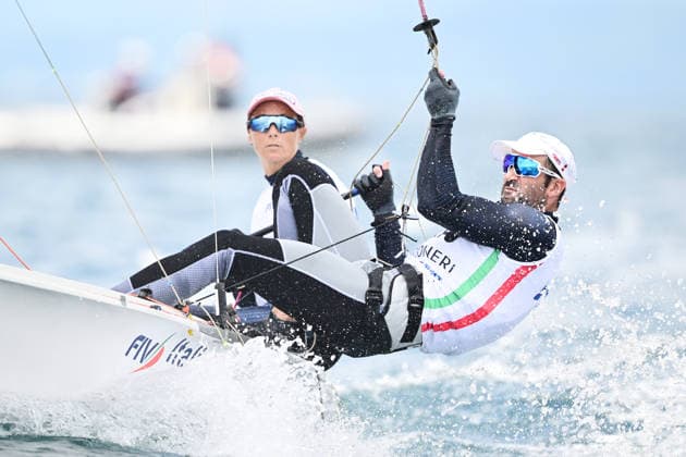 Elena Berta & Giulio Calabr (ITA), AUGUST 13, 2026 - Sailing : 2026 470 Class World Championship, WM, Weltmeisterschaft Mixed 470 Series at Enoshima Yacht Harbour in Kanagawa, Japan. Noxthirdxpartyxsales  aflo_340818352 KyoxKikuchix