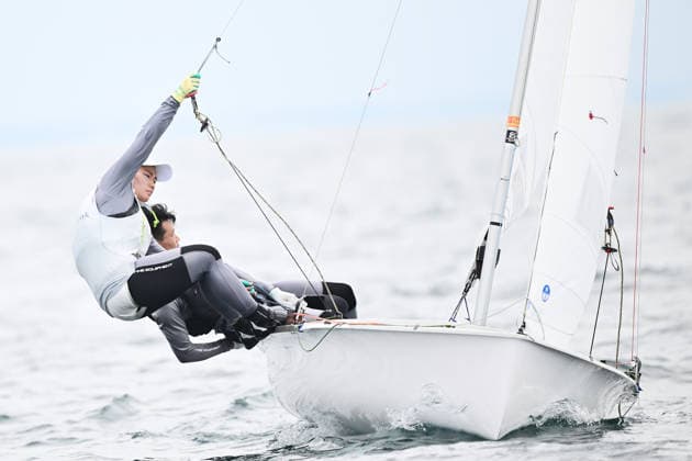 Tetsuya Isozaki & Yurie Seki (JPN), AUGUST 13, 2026 - Sailing : 2026 470 Class World Championship, WM, Weltmeisterschaft Mixed 470 Series at Enoshima Yacht Harbour in Kanagawa, Japan. Noxthirdxpartyxsales  aflo_340818372 KyoxKikuchix