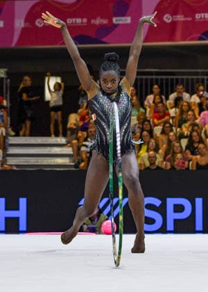 August 13, 2026, Frankfurt, Hesse, Germany: Ivory Coast gymnast ANAIS OSSONON competes in the 42nd Rhythmic gymnastics, Rhythmische Sportgymnastik, RSG World Championships qualifiers in the Festhalle in Frankfurt, Hesse, Germany on Thursday, August 13, 2026. 2026 Rhythmic Gymnastics World Championships Qualifying  - ZUMAd168 20260813_zsp_d168_192 Copyright: xKaixDambachx