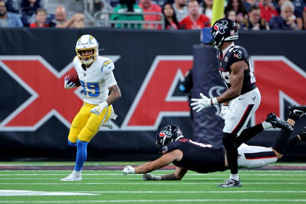August 13, 2026, Houston, Texas, U.S: Los Angeles Chargers wide receiver Brenen Thompson (89) carries the ball upfield against the Houston Texans during the second quarter at Reliant Stadium in Houston, TX on August 13, 2026. NFL, American Football Herren, USA 2026 - Los Angeles Chargers Vs Houston Texans  - ZUMAw137 20260813_aap_w137_018 Copyright: xErikxWilliamsx