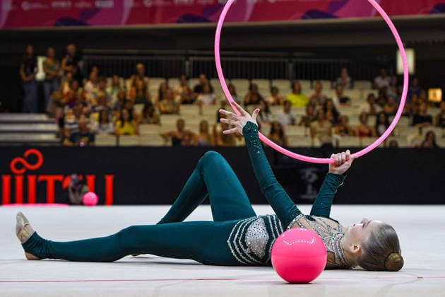 August 13, 2026, Frankfurt, Hesse, Germany: Finnish gymnast LIA KALLIO competes in the 42nd Rhythmic gymnastics, Rhythmische Sportgymnastik, RSG World Championships qualifiers in the Festhalle in Frankfurt, Hesse, Germany on Thursday, August 13, 2026. 2026 Rhythmic Gymnastics World Championships Qualifying  - ZUMAd168 20260813_zsp_d168_221 Copyright: xKaixDambachx