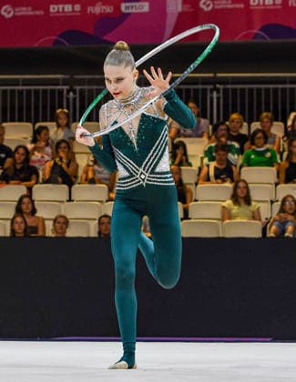 August 13, 2026, Frankfurt, Hesse, Germany: Finnish gymnast LIA KALLIO competes in the 42nd Rhythmic gymnastics, Rhythmische Sportgymnastik, RSG World Championships qualifiers in the Festhalle in Frankfurt, Hesse, Germany on Thursday, August 13, 2026. 2026 Rhythmic Gymnastics World Championships Qualifying  - ZUMAd168 20260813_zsp_d168_232 Copyright: xKaixDambachx