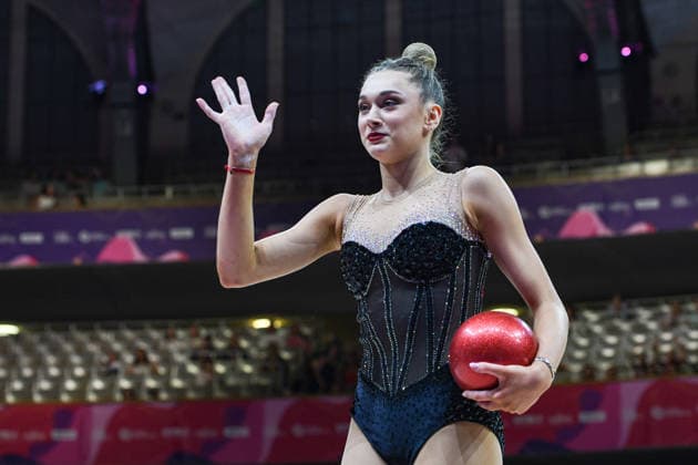 August 13, 2026, Frankfurt, Hesse, Germany: Polish gymnast LILIANA LEWINSKA competes in the 42nd Rhythmic gymnastics, Rhythmische Sportgymnastik, RSG World Championships qualifiers in the Festhalle in Frankfurt, Hesse, Germany on Thursday, August 13, 2026. 2026 Rhythmic Gymnastics World Championships Qualifying  - ZUMAd168 20260813_zsp_d168_260 Copyright: xKaixDambachx