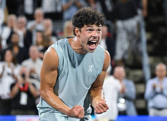 ATP, Tennis Herren Masters 1000 Canada final Ben Shelton of the United States reacts after winning the ATP Masters 1000 Canada final in Montreal, Canada, 13 August 2026. MONTREAL QUEBEC Canada  Copyright: xGRAHAMxHUGHESx
