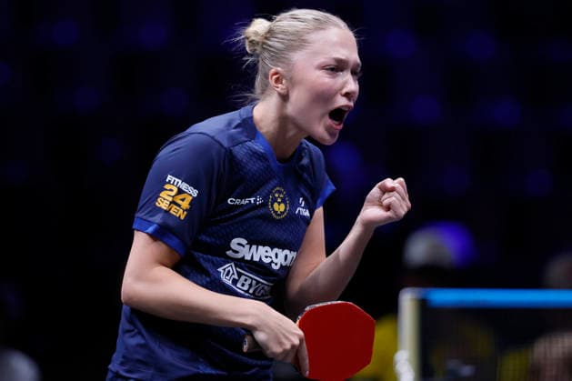 MALMO, SWEDEN - AUGUST 13: Christina Kallberg of Sweden reacts in the Women s Singles Round of 32 match against Chen Yi of China on Day 4 of Europe Smash Sweden 2026 at Baltiska Hallen on August 13, 2026 in Malmo, Sweden.  Copyright: xVCGx 111659865882