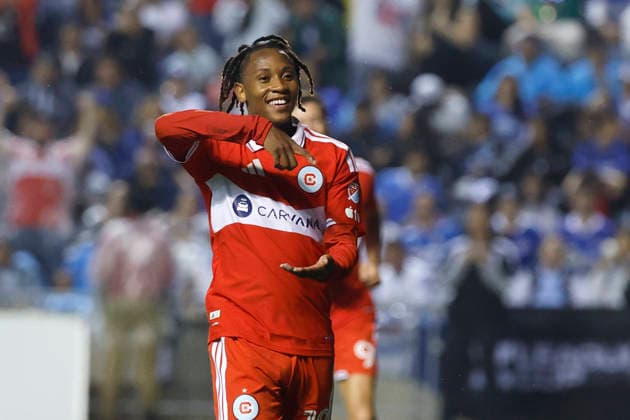 Puso Dithejane of Chicago celebrate a goal during a Leagues Cup match between Cruz Azul and the Chicago Fire at SeatGeek Stadium in Bridgeview, United States, 13 August 2026. Leagues Cup: Cruz Azul vs Chicago Fire !ACHTUNG: NUR REDAKTIONELLE NUTZUNG!  Copyright: xKamilxKrzaczynskix AMDEP889 20260814-55021140938_1