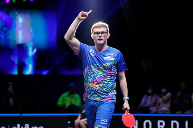 MALMO, SWEDEN - AUGUST 13: Alexis Lebrun of France reacts in the Men s Singles Round of 32 match against Xiang Peng of China on Day 4 of Europe Smash Sweden 2026 at Baltiska Hallen on August 13, 2026 in Malmo, Sweden.  Copyright: xVCGx 111659767930