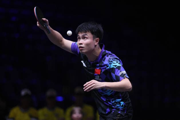 MALMO, SWEDEN - AUGUST 13: Zhou Qihao of China competes in the Men s Singles Round of 32 match against Anton Kallberg of Sweden on Day 4 of Europe Smash Sweden 2026 at Baltiska Hallen on August 13, 2026 in Malmo, Sweden.  Copyright: xVCGx 111659865652
