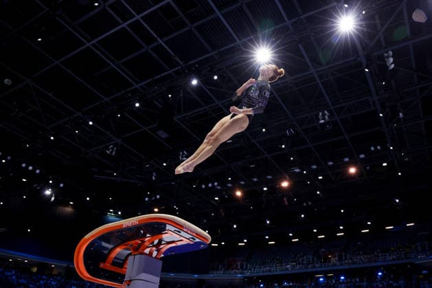 2026 Artistic Gymnastics European Championships - Day 1 Tijana Korent of Croatia competes on the vault during day one of the 2026 Artistic Gymnastics European Championships at Arena Zagreb on August 13, 2026 in Zagreb, Crotia.  IgorxKralj PIXSELL