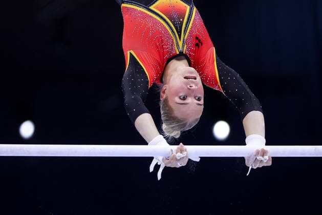 2026 Artistic Gymnastics European Championships - Day 1 Lea Marie Quaas of Germany competes on the uneven bars during day one of the 2026 Artistic Gymnastics European Championships at Arena Zagreb on August 13, 2026 in Zagreb, Crotia.  IgorxKralj PIXSELL