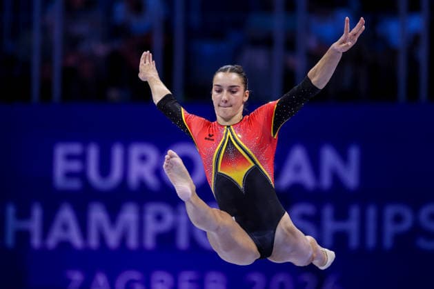 2026 Artistic Gymnastics European Championships - Day 1 Helen Kevric of Germany competes on the balance beam during day one of the 2026 Artistic Gymnastics European Championships at Arena Zagreb on August 13, 2026 in Zagreb, Crotia.  IgorxKralj PIXSELL