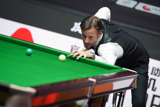 TAIYUAN, CHINA - AUGUST 14: David Gilbert of England plays a shot in the Quarterfinal match against Zhou Yuelong of China on day 7 of the 2026 World Snooker Tour China Open at Taiyuan Binhe Sports Center on August 14, 2026 in Taiyuan, Shanxi Province of China.  Copyright: xTaixChengzhex 111659923301