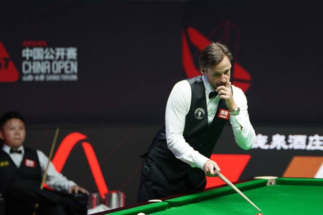 TAIYUAN, CHINA - AUGUST 14: David Gilbert of England reacts in the Quarterfinal match against Zhou Yuelong of China on day 7 of the 2026 World Snooker Tour China Open at Taiyuan Binhe Sports Center on August 14, 2026 in Taiyuan, Shanxi Province of China.  Copyright: xTaixChengzhex 111659923304