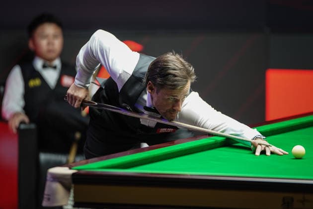 TAIYUAN, CHINA - AUGUST 14: David Gilbert of England plays a shot in the Quarterfinal match against Zhou Yuelong of China on day 7 of the 2026 World Snooker Tour China Open at Taiyuan Binhe Sports Center on August 14, 2026 in Taiyuan, Shanxi Province of China.  Copyright: xTaixChengzhex 111659923307