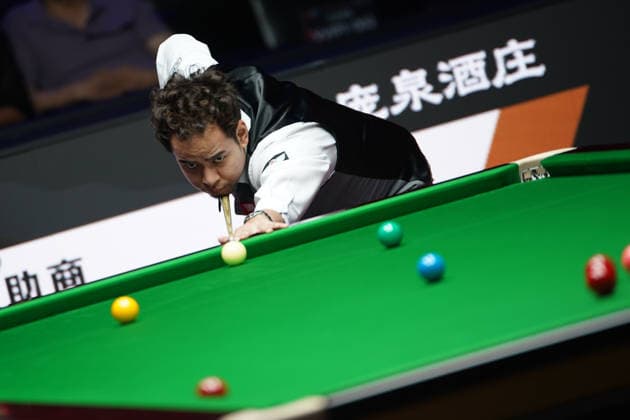 TAIYUAN, CHINA - AUGUST 14: Noppon Saengkham of Thailand plays a shot in the Quarterfinal match against Shaun Murphy of England on day 7 of the 2026 World Snooker Tour China Open at Taiyuan Binhe Sports Center on August 14, 2026 in Taiyuan, Shanxi Province of China.  Copyright: xTaixChengzhex 111659923719