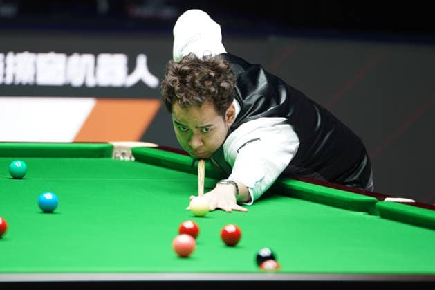 TAIYUAN, CHINA - AUGUST 14: Noppon Saengkham of Thailand plays a shot in the Quarterfinal match against Shaun Murphy of England on day 7 of the 2026 World Snooker Tour China Open at Taiyuan Binhe Sports Center on August 14, 2026 in Taiyuan, Shanxi Province of China.  Copyright: xTaixChengzhex 111659923704