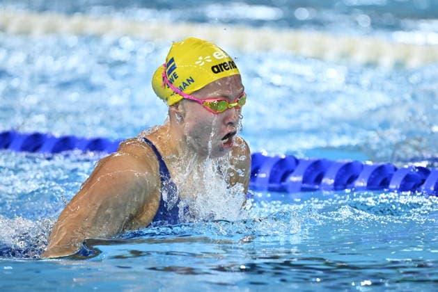 PARIS, FRANCE 20260814 Hanna Bergman advanced in the trials of the 200 meter medley, during the European Swimming Championships at the Olympic Aquatic Centre in Paris. ***The image is included in the SPORTS PACKAGE. For others PAYMENT IMAGE*** PARIS FRANCE x10430x *** PARIS, FRANCE 20260814 Hanna Bergman advanced in the heats of the 200-meter medley during the European Swimming Championships at the Olympic Aquatic Center in Paris ***This image is included in the SPORTS PACKAGE. For other images, please contact us for pricing.*** PARIS, FRANCE x10430x  Copyright: xChristinexOlsson TTx SIM-EM 2026 PARIS