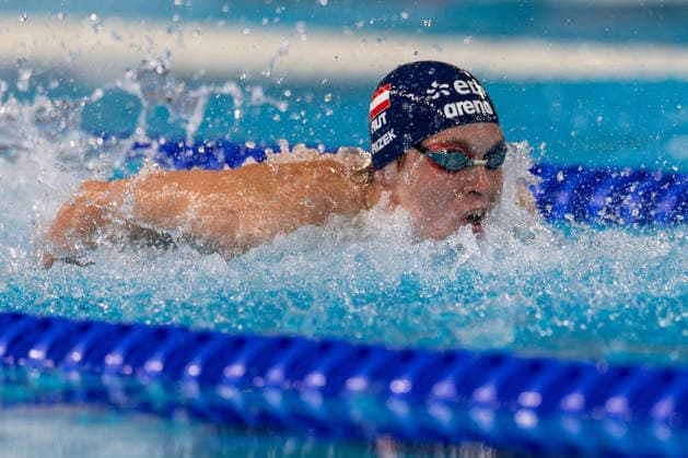 SWIMMING - EAC 2026 PARIS,FRANCE,14.AUG.26 - SWIMMING - European Aquatics Championships Paris 2026, 200m butterfly, men. Image shows Philipp Rizek (AUT).  GEPAxpictures xPhilippxBrem