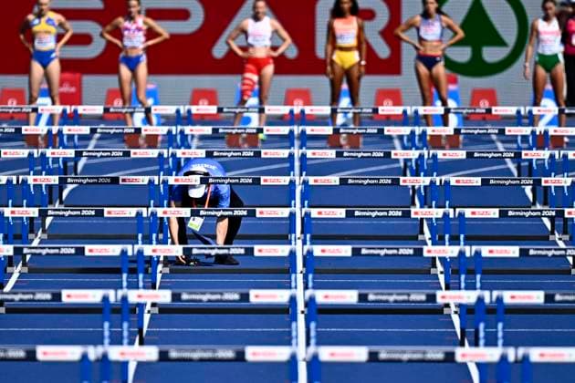 European Athletics Championships Birmingham 2026 - day 5 BIRMINGHAM, ENGLAND - AUGUST 14 : illustration picture crash of a drone during the 100M Hurdles Heptathlon Women on day 5 of the Birmingham 2026 European Athletics Championships on August 14, 2026 in Birmingham, England, 14 08 2026 Birmingham ENGLAND  Copyright: xTomasxSiskx