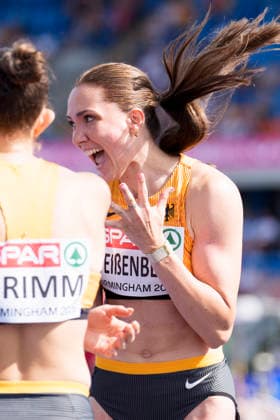 BIRMINGHAM, GREAT BRITAIN - AUGUST 14, 2026 : Sophie WEIßENBERG (GER Germany) competing in the 100m hurdles in the heptathlon during the European Athletics Championships at Alexander Stadium on August 14, 2026 in Birmingham, Great Britain. Great Britain Copyright: xLeahxKohringx