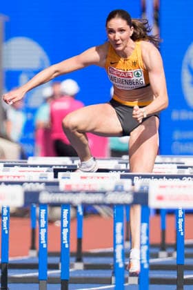 BIRMINGHAM, GREAT BRITAIN - AUGUST 14, 2026 : Sophie WEIßENBERG (GER Germany) competing in the 100m hurdles in the heptathlon during the European Athletics Championships at Alexander Stadium on August 14, 2026 in Birmingham, Great Britain. Great Britain Copyright: xLeahxKohringx