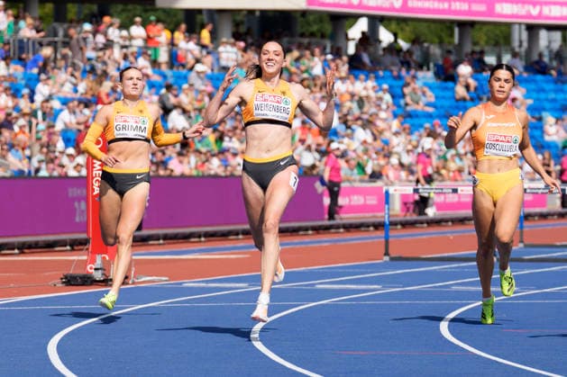 BIRMINGHAM, GREAT BRITAIN - AUGUST 14, 2026 : Sophie WEIßENBERG (GER Germany) competing in the 100m hurdles in the heptathlon during the European Athletics Championships at Alexander Stadium on August 14, 2026 in Birmingham, Great Britain. Great Britain Copyright: xLeahxKohringx