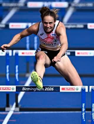 European Athletics Championships Birmingham 2026 - day 5 BIRMINGHAM, ENGLAND - AUGUST 14 : Vidts Noor (BEL) in action during the 100M Hurdles Heptathlon Women Heat 3 on day 5 of the Birmingham 2026 European Athletics Championships on August 14, 2026 in Birmingham, England, 14 08 2026 Birmingham ENGLAND  Copyright: xTomasxSiskx