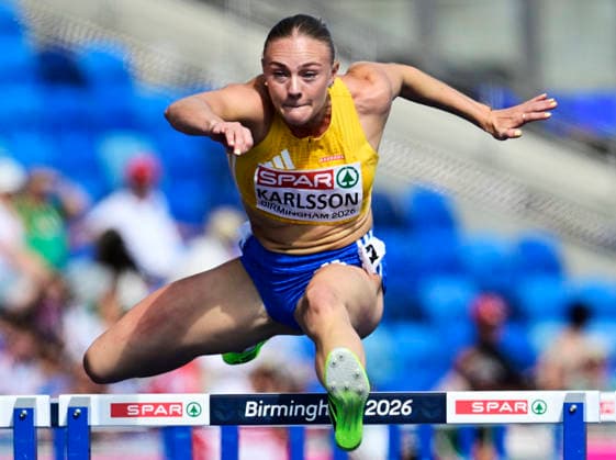 BIRMINGHAM, STORBRITANNIEN 20260814 Sveriges Lovisa Karlsson under 100m häck i damernas sjukamp under friidrotts-EM pa Alexander Stadium i Birmingham. *** Bilden ingar i SPORTPAKET. För övriga BETALBILD. *** BIRMINGHAM STORBRITANNIEN x10030x *** BIRMINGHAM, UNITED KINGDOM 20260814 Sweden s Lovisa Karlsson during the 100-meter hurdles in the women s heptathlon at the European Athletics Championships at Alexander Stadium in Birmingham *** This image is included in the SPORT PACKAGE; for other images, see PAID CONTENT *** BIRMINGHAM, UNITED KINGDOM x10030x  Copyright: xJonasxEkströmer TTx FRIIDROTTS-EM 2026