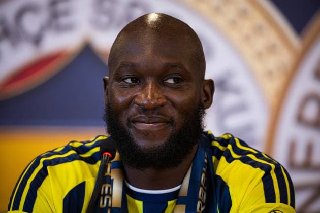 Belgian Romelu Lukaku pictured at a press moment for the signing of his new contract with the Turkish Süper Lig team Fenerbahce SK in Istanbul, Turkey on Friday 14 August 2026. Lukaku signed a deal for one year, with the option to extend the contract. The Turkish team payed 6 million euro for the attacker, who made a transfer from the Italian SSC Napoli. BURAK BASTURK BurakxBasturk  x0864076001stx