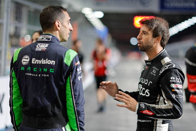 2026 FORMULA E LONDON ePRIX BUEMI SÃ bastien (swi), Envision Racing, Jaguar I-Type 7, portrait, DA COSTA Antonio Felix (prt), Jaguar TCS Racing, Jaguar I-Type 7, portrait during the London ePrix, 16th and 17th round of the 2025-26 ABB FIA Formula E World Championship, WM, Weltmeisterschaft on the ExCel London Circuit from August 14 to 16, 2026 in London, United Kingdom - LondonUnited Kingdom  Copyright: xPauloxMariax